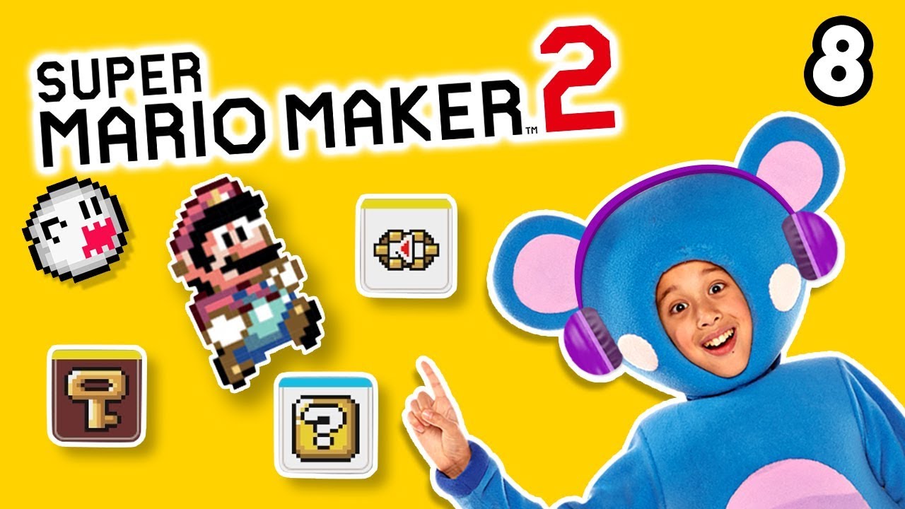 Super Mario Maker 2 EP 8 Eep's Flying Ghost Run Level Build | Mother Goose Club Let's Play