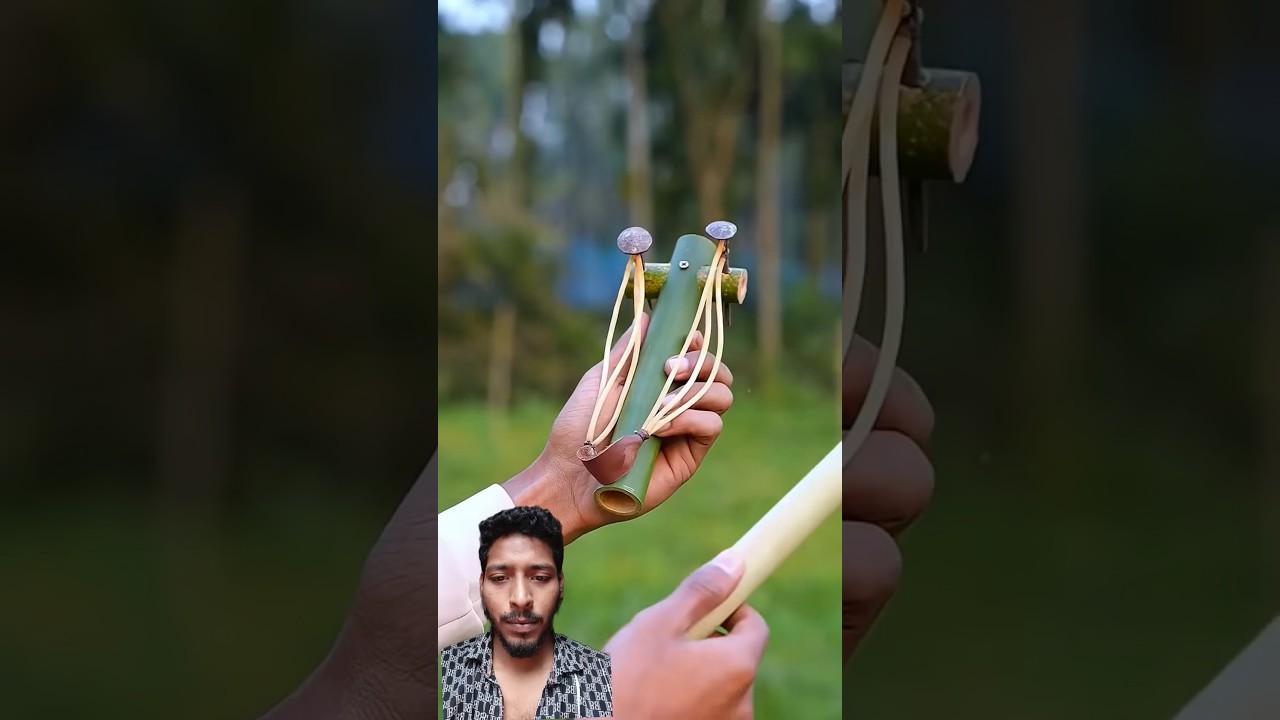 Eco-Friendly Green Bamboo Creations with Slingshots | DIY Natural Toy Craft 🌿 