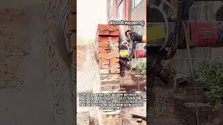 벽돌과 바위를 써는 괴물 절단기 #worker #process #construction #cutting #tools
