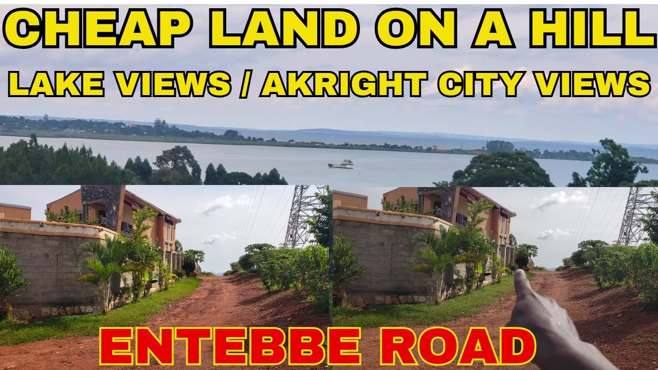 Доступный по цене участок земли на холме с видом на озеро и город в Лутабе, на дороге в Энтеббе, ...