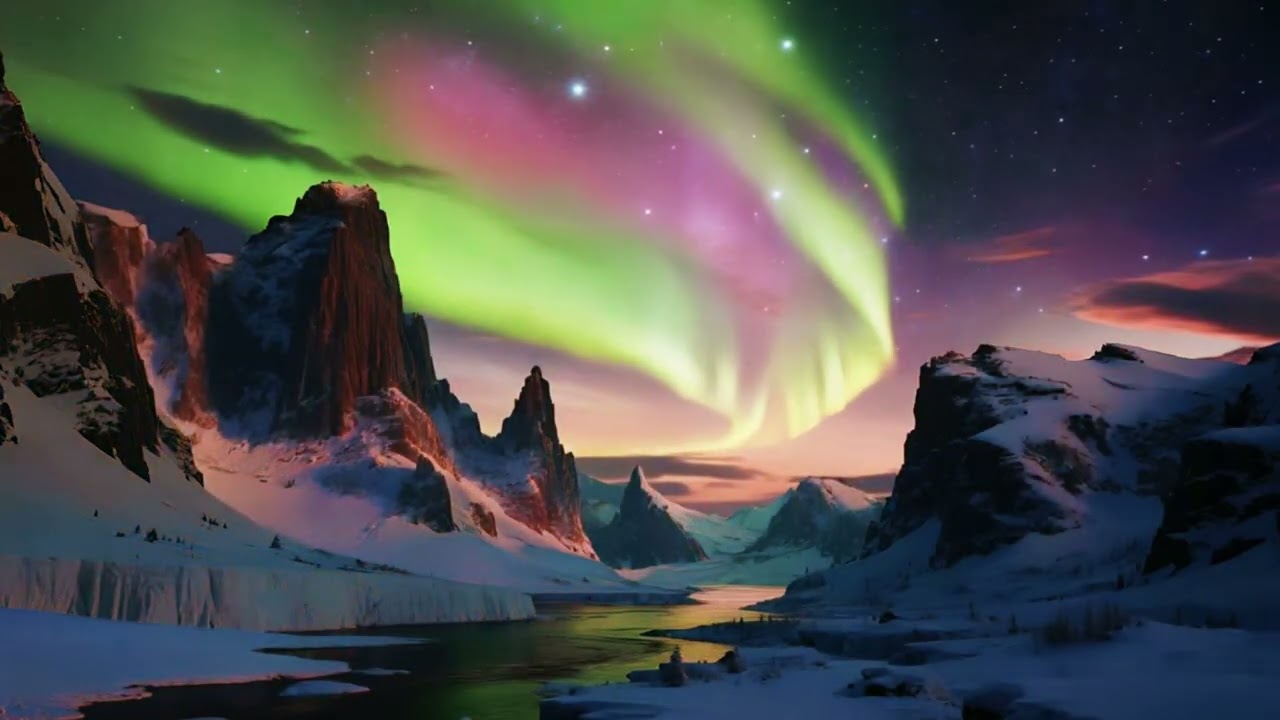 Aurora + Piano Meditation Music, A Great Sleep Companion.#funny #relax #sleep #music