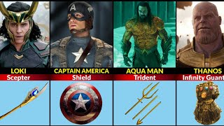 Marvel And DC  Characters Weapons