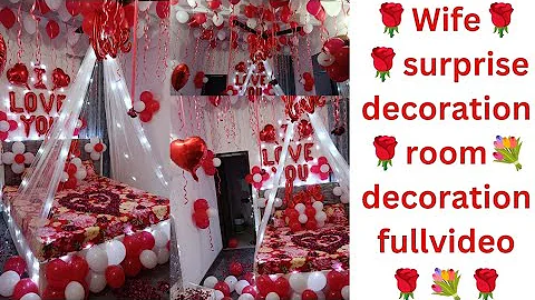 wife surprise decoration room decoration ideas balloon decoration and flowers 🌹 decoration ideas 🌹💓💐
