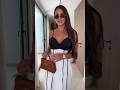 Black Bustier, White Panelled Maxi Skirt, Cognac Mini Bag: Esta Es la Ecuación #summerfashion #ootd