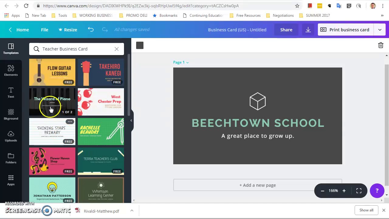 CANVA How To Create a Business Card File for Printing YouTube
