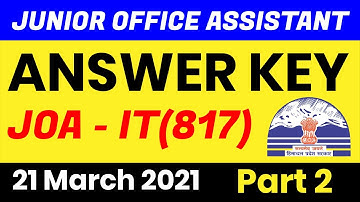 HPSSC Junior Office Assistant Answer Key 2021 | Tims Academy