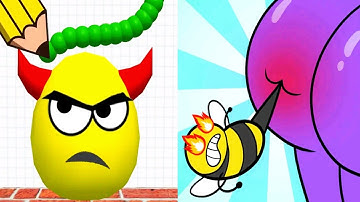 Help Monster 3 Tricky Puzzle vs Draw To Smash - All Levels Gameplay (ASMR Video)