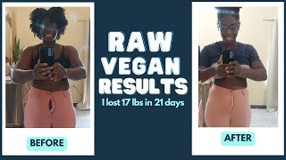 MY 21 DAY RAW VEGAN CHALLENGE RESULTS