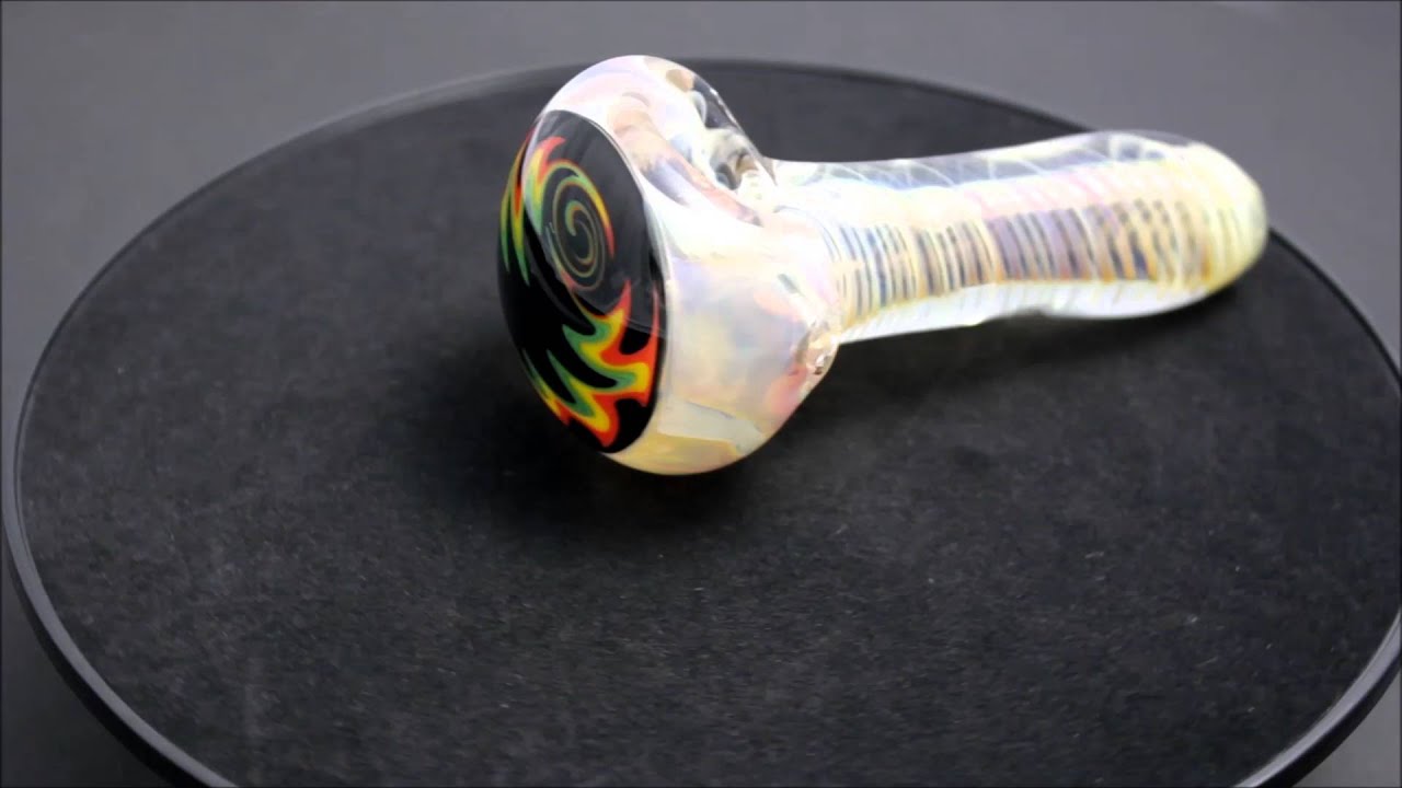 Fumed Rasta Wig Wag Hand Pipe at FunkyPiece