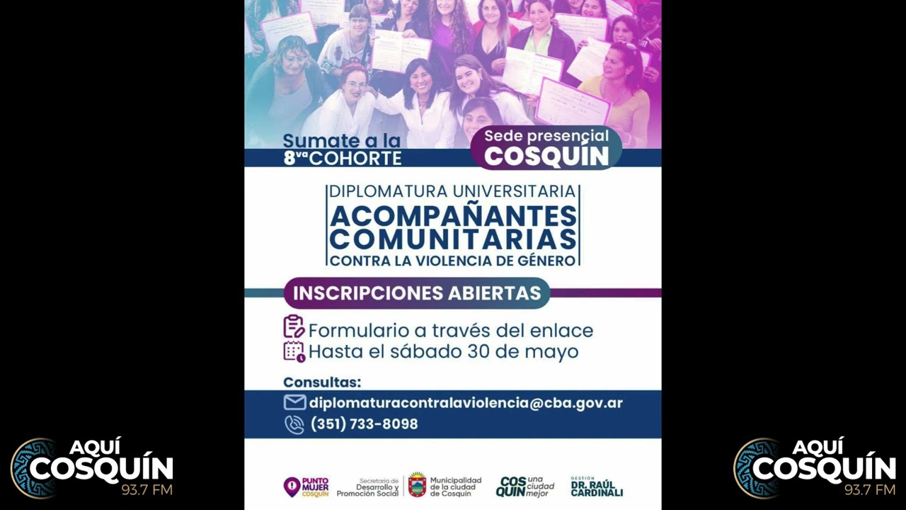 COSQUIN - DIPLOMATURA UNIVERSITARIA ACOMPAÑANTES COMUNITARIAS CONTRA LA VIOLENCIA DE GENERO