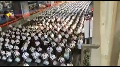 A huge RSS march past in Hyderabad