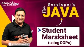 Student Marksheet using OOPs in Java | Java for Developers | Nested If Else Statement | #Java #Lec34