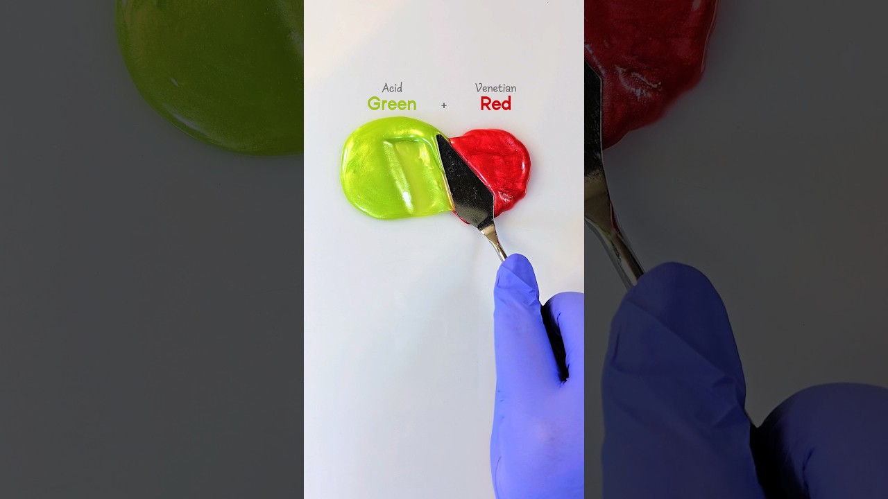 Acid Green + Venetian Red Slime Colors Mixing 🎨😍 