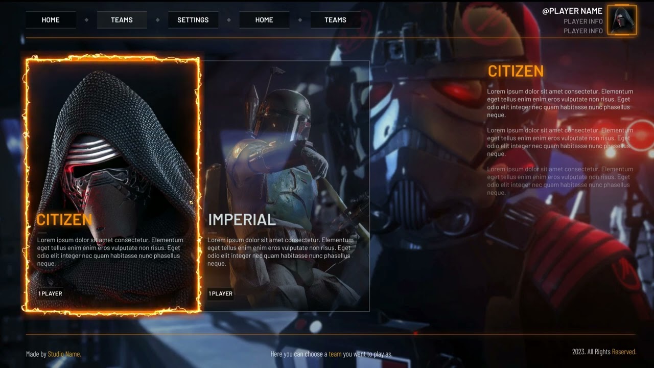 Star Wars Game UI Design + Visual Effects