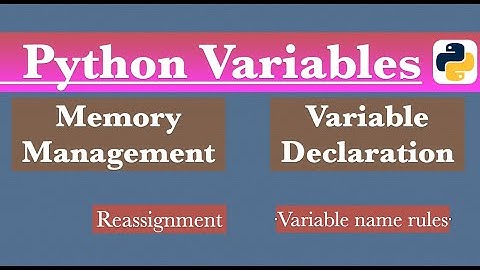 Variables in Python |  (with memory management)
