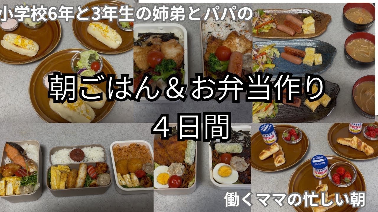 【作り置きで時短】忙しい朝は、晩ごはんの残りと作り置きでかんたん手抜きお弁当作り。5分で作る朝ごはん