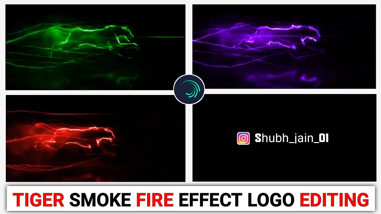 Tiger fire effect Instagram logo video editing Smoke fire effect