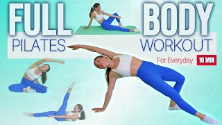 10 MIN Everyday FULL BODY PILATES Workout | At Home Pilates, no equipment