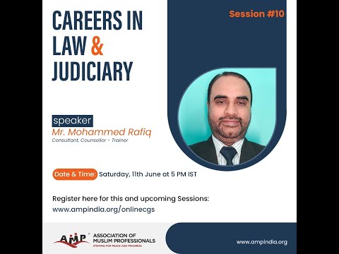 AMP Free Online Career Guidance Seminars (CGS) - Careers in Law & Judiciary
