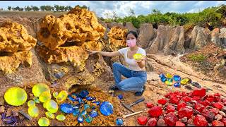 A strong farmer has won many Gems and gold At the foot of the mountain