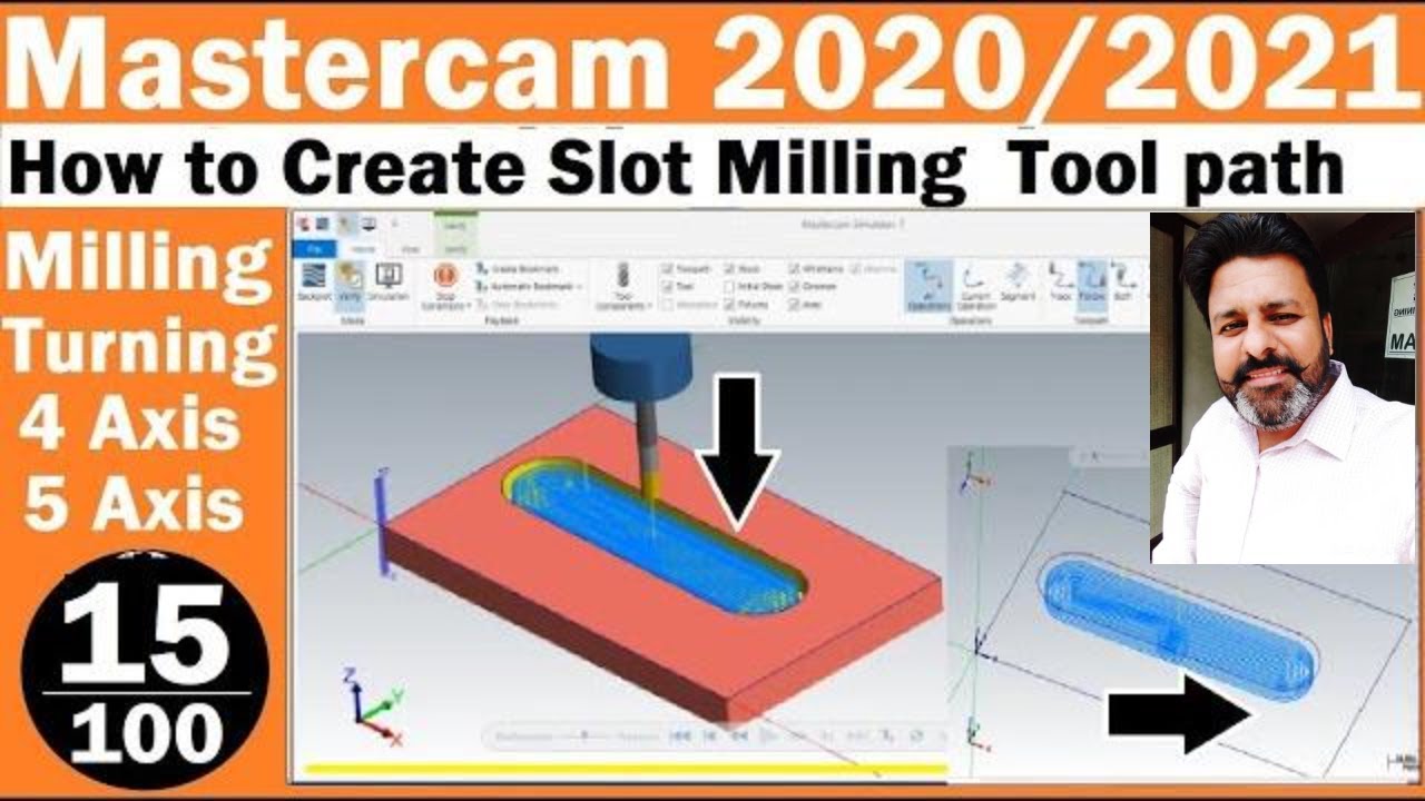 Matercam 2021 tutorials for beginners Slot milling Mastercam 2021