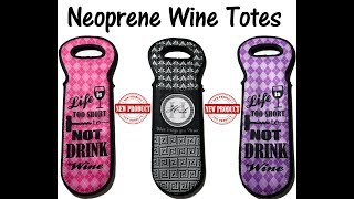 personalized neoprene wine tote