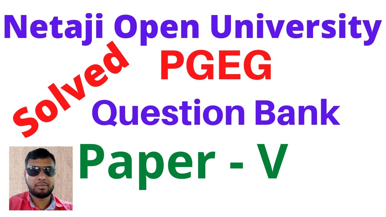 NSOU PGEG Paper V Solved Question Bank