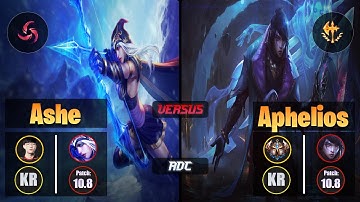 Viper ASHE (ADC) [Hail of Blades] VS APHELIOS - Challenger KR Patch 10.8