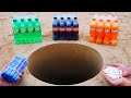 Experiment: Fanta, Coca Cola Zero and Sprite vs Mentos Underground