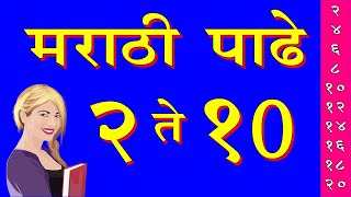 मराठी पाढे 2 ते 10 | Marathi padhe 2 to 10 | Marathi Tables 1 to 10 | Marathi Padhe 2 to 30 |