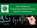 Fast-Paced Undergraduate Math Research Presentations at GGC STaRS Spring 2021 π
