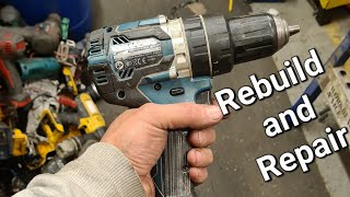 How to fix a makita drill DHP484 stuck on hammer mode. Full rebuild was needed first.