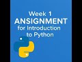 Week 1 Python Assignment Answers | IITM BSc Data Science
