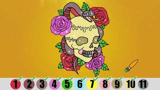 How To Draw and Paint Sparkly Tattoos - Tattoo Glitter Color By Number
