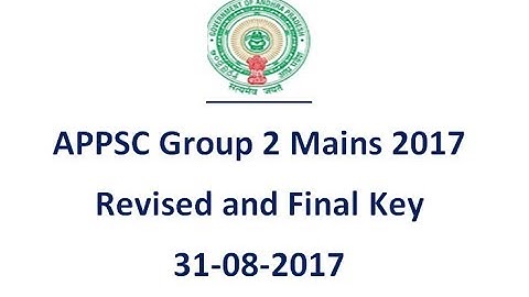 APPSC Group2 Mains Revised and Final key 31-08-2017 latest