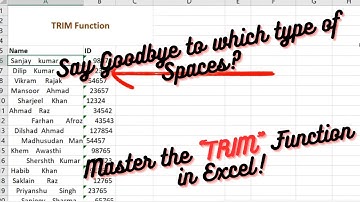 Say Goodbye to which type of Extra Spaces! Master the TRIM Function in Excel