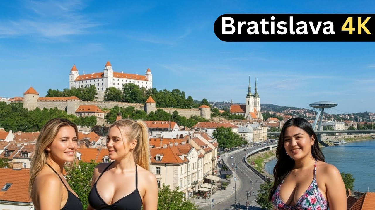 Slovakia 4K Walking Tour | Bratislava Old Town, Castle & Beautiful Streets