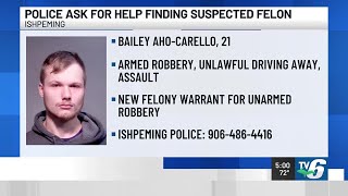 Ishpeming Police Department searching for 21-year-old suspected felon