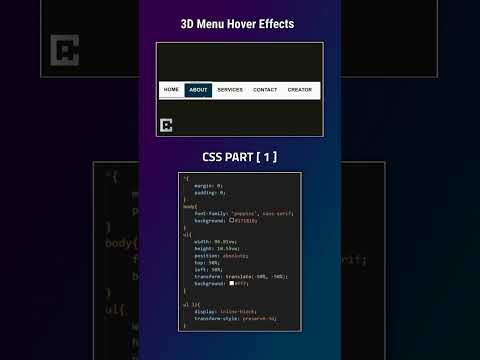 3D Menu Hover