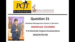 Data Base Task 21 | Maximum Value and Minimum Value| 1st Year | Java Institute | Namindu Anjana