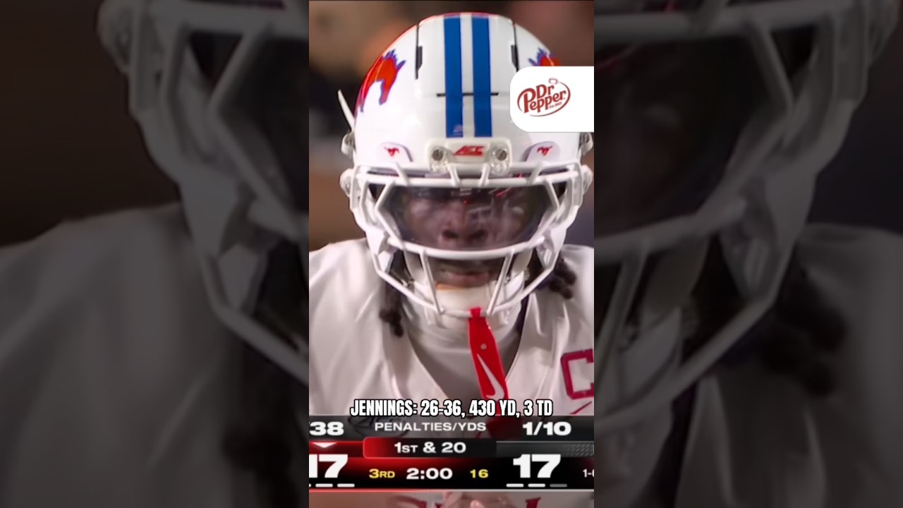 The King of Dallas put up some big numbers tonight 👀 #smumustangs #accfootball #football #cfb ball