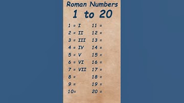 Roman Numbers - Part 1 : 1 to 20