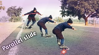 😳👌 Parallel slide or hockey style break for beginners #kurban_sk8r #practice