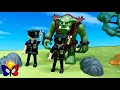 Les flics sauvent la ville du Monstre Vert. La vidéo est une histoire pour les enfants.