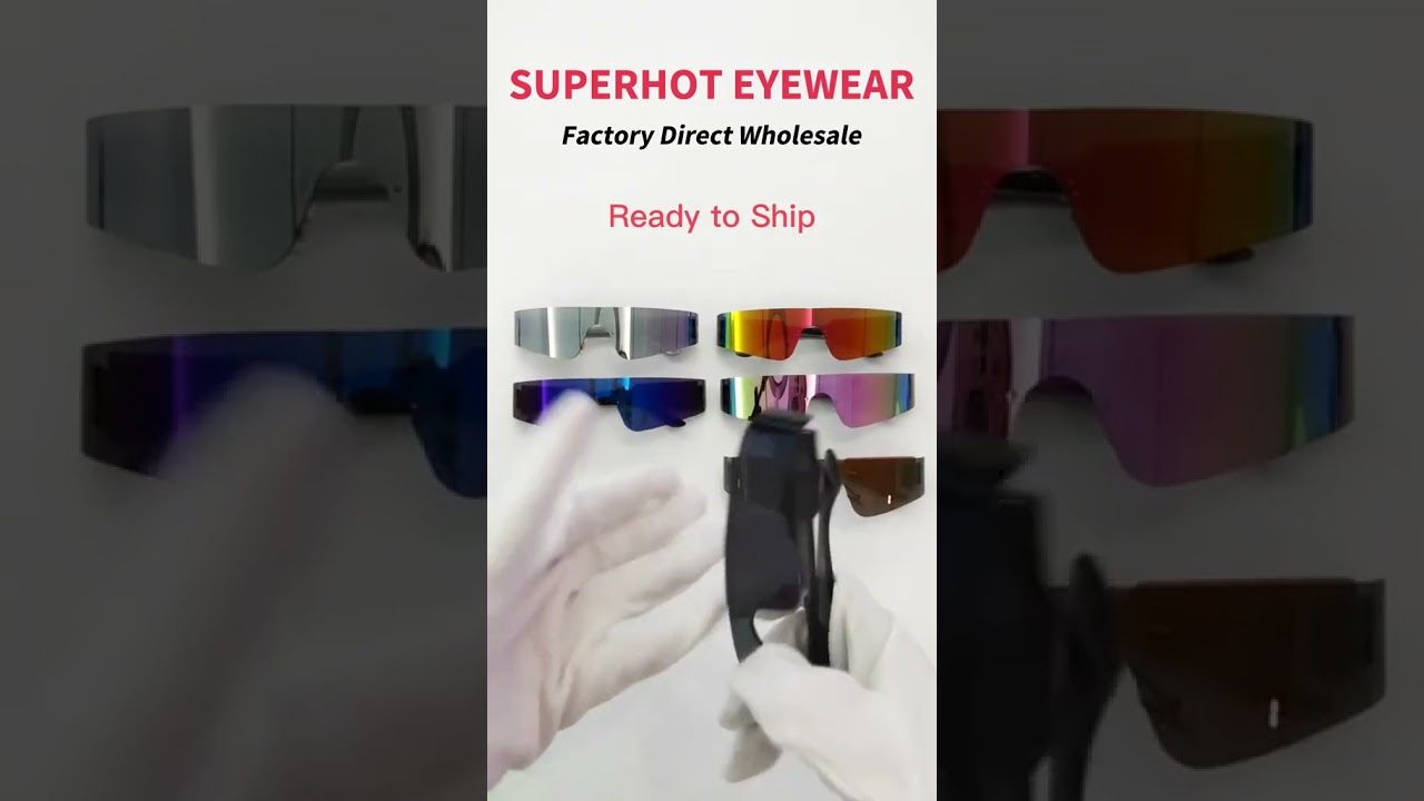 Trendy Rimless Futuristic Wrap Around Sunglasses