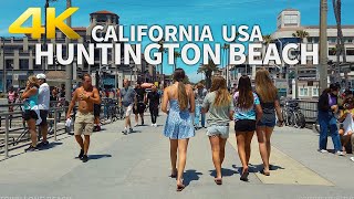 HUNTINGTON BEACH - Walking Huntington Beach, Orange County, Los Angeles, California, USA - 4K UHD