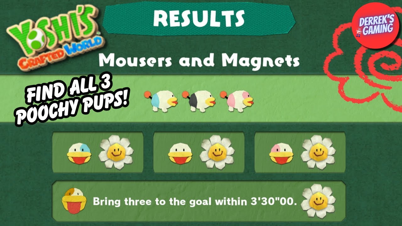 Yoshi's Crafted World | Flip Side Mousers and Magnets | Find all 3