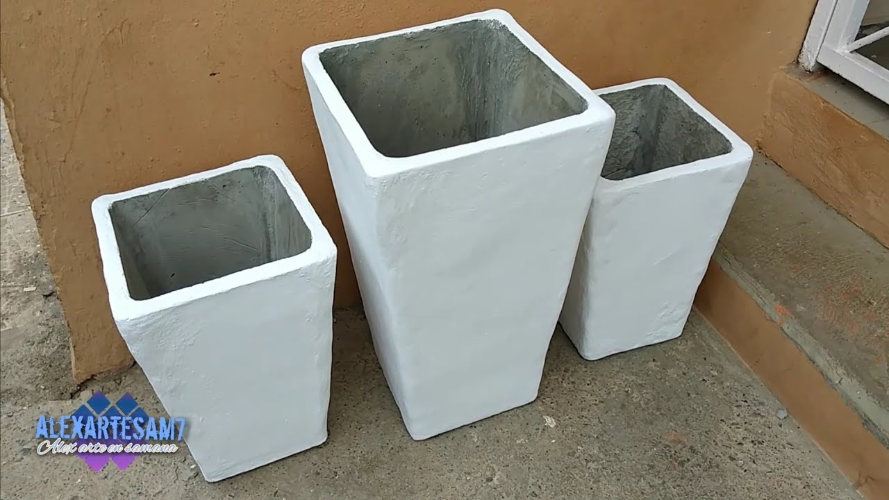 como hacer macetas de cemento de manera sencilla 🌟