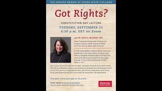 "Got Rights?" A Constitution Day Event with Dr. Leah A. Murray, PhD.