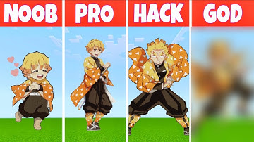 Minecraft Noob vs Pro vs Hacker vs God – Zenitsu Pixel Art Evolutie 🔥 | Demon Slayer Zenitsu